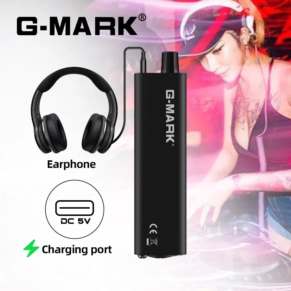 Headphone Amplifier G-MARK P3 Personal In-Ear Monitor Amplifier Stereo/Mono For Musicians DJ Stage Built-in Lithium Battery