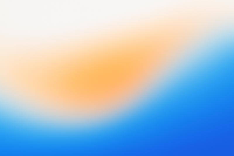 apple style gradient with white, orange, and blue 